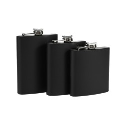 Wine Bottle - 8oz Matte Black Portable