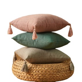 Pillow Cover - Cotton Linen Tassel