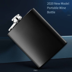 Wine Bottle - 8oz Matte Black Portable