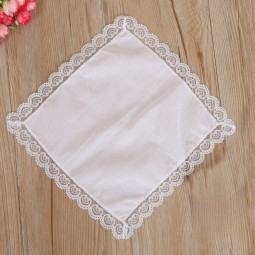 Handkerchief - 25cm Cotton Lace Edge