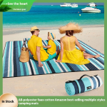 Beach Mat - Polyester Cotton Striped Washable