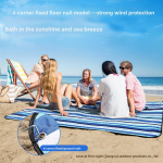 Beach Mat - Polyester Cotton Striped Washable