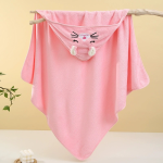 Baby Cape - Coral Fleece Bath Hood Square