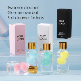 Eyelash Extension Tweezers Cleaner Tweezers Cleaning Tool with Liquid Glue Remover Sponge Ball for Lash Tweezers Cleaner