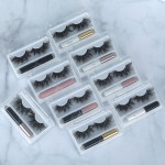 Hard Magnet Half Piece Black Band Lashes Soft Smooth Non-gel Silk Material 3D Magnetic Eyelash Packaging Box with Mirror