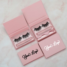 Best Quality Selling Custom Packaging Korea 3D Mink Hair Strip False Hard Magnetic Eyelashes Without Glue