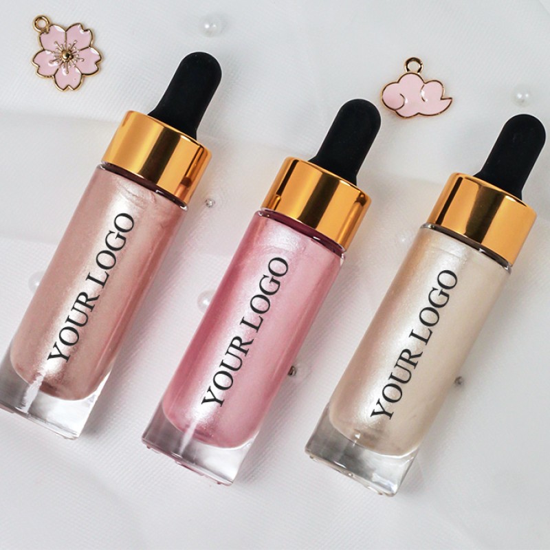 OEM Velvet Touch Skin Face Body Luminizer Shimmer Shine Makeup Highlighter Foundation Liquid