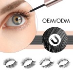 Hard Magnet Half Piece Black Band Lashes Soft Smooth Non-gel Silk Material 3D Magnetic Eyelash Packaging Box with Mirror