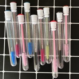 硅胶睫毛胶睫毛棒定制睫毛棒管夹盒橙色粉色睫毛刷热卖白色可伸缩