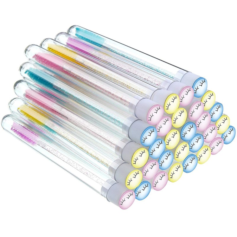 Red & Blue & Rose Gold Cleaner Lash Cute Makeup Applicator Brush Tube Extension Micro Customize Eyelash Brush
