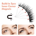 Hard Magnet Half Piece Black Band Lashes Soft Smooth Non-gel Silk Material 3D Magnetic Eyelash Packaging Box with Mirror