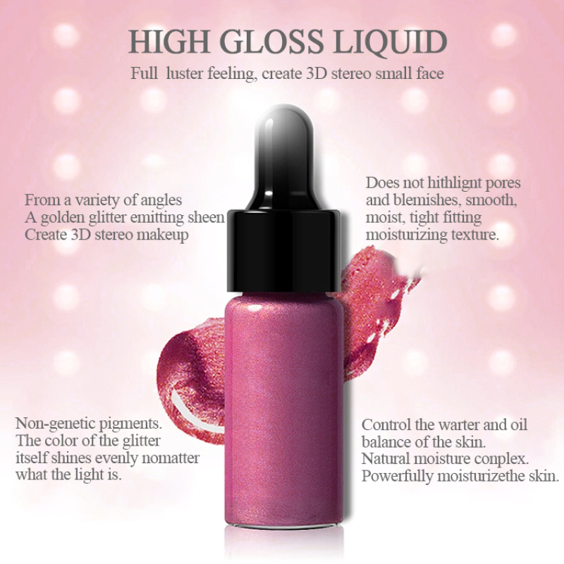 OEM Velvet Touch Skin Face Body Luminizer Shimmer Shine Makeup Highlighter Foundation Liquid