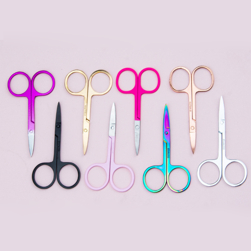 Black Mini Scissors Lashes Makeup Scissors Stainless Steel Mini Strip Eyelash Spring Beauty Tools Sharp Teel Eyebrow
