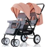 Twin Baby Stroller Supplier - Easy to Take Travelling Simple Design Light Weight Two Seat