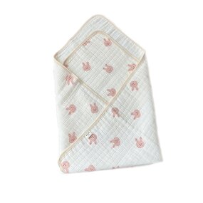 Baby Quilts Supplier - Handmade Muslin Crib Bubble Blankets Print Puff Cotton Set