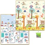 Baby Playmat Manufacturer - 200x180x1CM Double Sided Stylish Grawling Rug Foldable Foam