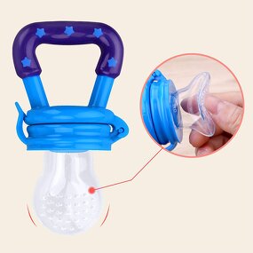 Baby Pacifiers Supplier - Pacifier Free Silicone BPA Rubber Flat Fruit Chain Feeder
