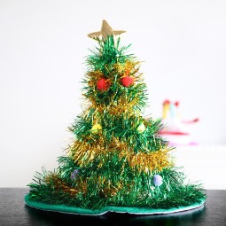 Christmas Lights Hat Supplier - Christmas Tree Venue Non woven Fabric Rain Silk Shining