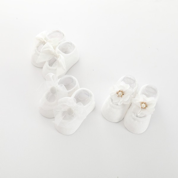 Baby Socks Manufacturer - Big Bow Student Princess Stockings Stretch Solid Color