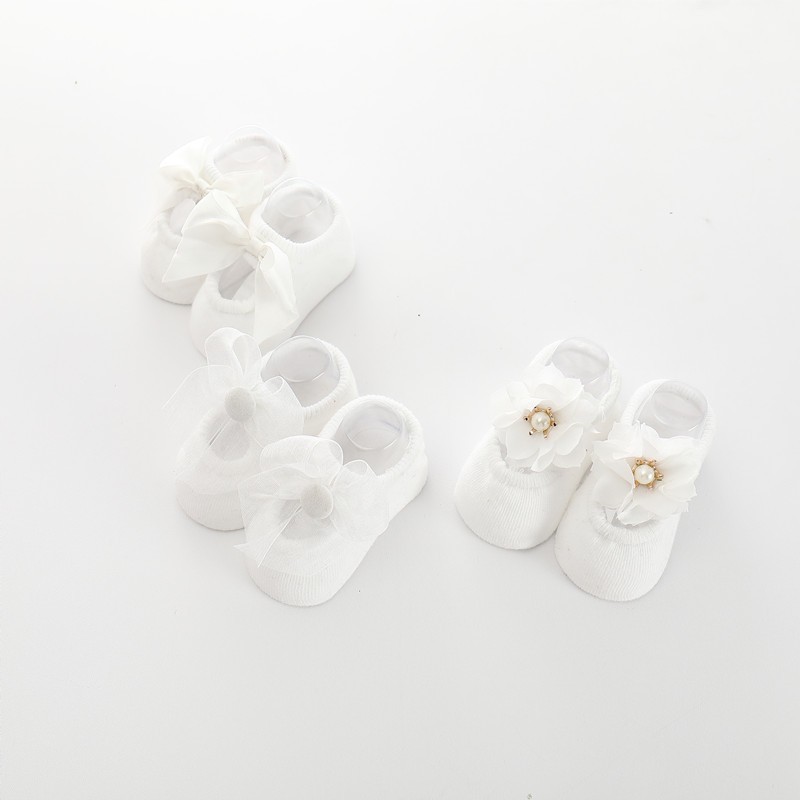 Baby Socks Manufacturer - Big Bow Student Princess Stockings Stretch Solid Color