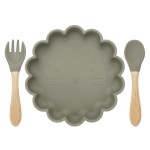 Baby Tableware Set Manufacturer - Set Plate Feeding Cartoon Food Bamboo Spoon Fiber Bowl