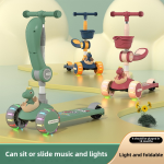 Plastic Scooter Manufacturer - OEM 1 in 1 Foldable Three Wheel Toy Car