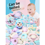 Baby Rattle Set Manufacturer - OEM Color Boilable Soft Plastic Musical Toy 0-3 Years
