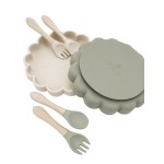 Baby Tableware Set Manufacturer - Set Plate Feeding Cartoon Food Bamboo Spoon Fiber Bowl