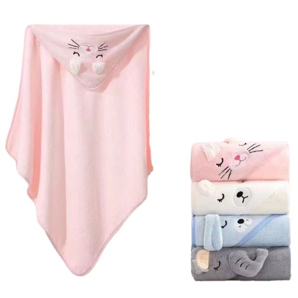 Baby Bath Towel Manufacturer - Premium Hooded Polyester Soft Kids Fiber Stripe Hat