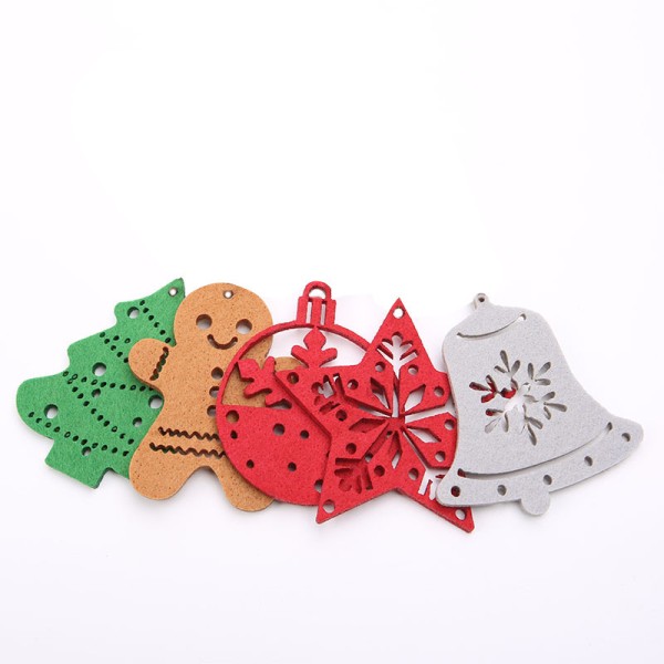 Christmas Decoration Supplier - Christmas Gingerbread Man Felt Cloth Pendant Tree Snowflake