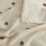 Baby Quilts Supplier - Handmade Muslin Crib Bubble Blankets Print Puff Cotton Set