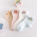 Baby Socks Supplier - Hot Selling Candy Colored Cartoon Frill Foot Wear Combed Cotton