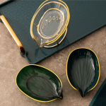 Soap Dish - Leaf Shape Golden Stand