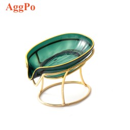 Soap Dish - Leaf Shape Golden Stand