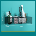 Shower Shelf - Black Metal Mesh Adhesive