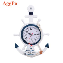 Anchor Clock - Ship Wheel Wall Decor