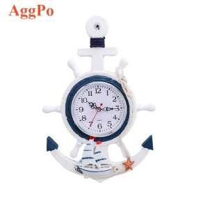 Anchor Clock - Ship Wheel Wall Decor