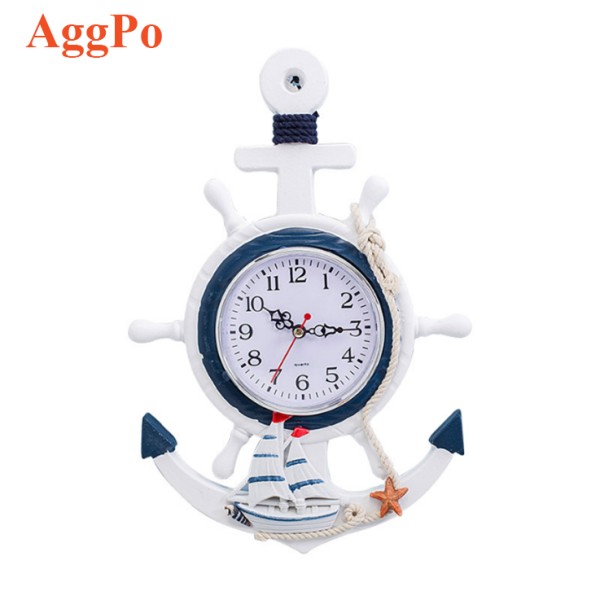 Anchor Clock - Ship Wheel Wall Decor