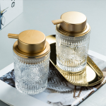 Soap Dispenser - Glass Bottle Gold Pump