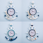 Anchor Clock - Ship Wheel Wall Decor