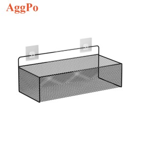 Shower Shelf - Black Metal Mesh Adhesive