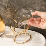 Soap Dish - Leaf Shape Golden Stand