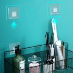 Shower Shelf - Black Metal Mesh Adhesive