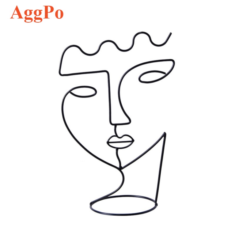 Wire Sculpture - Abstract Metal Face