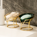 Soap Dish - Leaf Shape Golden Stand