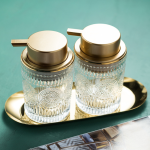 Soap Dispenser - Glass Bottle Gold Pump