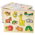 ABC Wood Puzzle - Animal Fruit Number Montessori