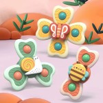 Bath Spinner Toy - 3pcs Animal Rattle Fidget