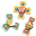 Bath Spinner Toy - 3pcs Animal Rattle Fidget