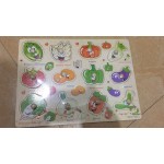 ABC Wood Puzzle - Animal Fruit Number Montessori